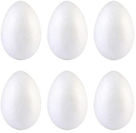 Ostereier Styroporeier 6 Stücke Styropor Eier zum Bemalen Basteln 15CM Styroporball Styroporform Polystyrol Kugeln Ball Geburtstag Ostern Deko Anhänger Osterdeko DIY Handwerk Kinder Bastelset