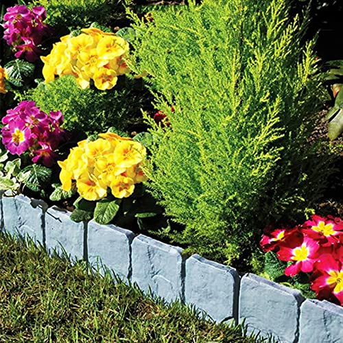 MLYY Rasenkante Beeteinfassungen Pflasterklinker grau für Ziegel, Einfache Flex-Grenze Garten Rasen Blumenbeet Landschaftsbau, Kunststoff, Kein Graben, (Size : 60 Pack)