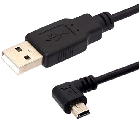 USB 2.0 A Male To Angle Mini Cable,90 Degree Right Angle Mini 5P Data Sync Charge Cord For Garmin Dash Cam Car Navigator DVR Digital Camera 1.5m /5 Ft (Right)