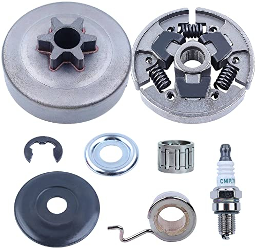 Pignone e Frizione Kit per Motosega STIHL MS211 MS181 MS171, ADEFOL Tamburo Frizione + Ruota Dentata + Candela + Cuscinetto + Vite Senza Fine + Rondella Ricambi 8 in 1