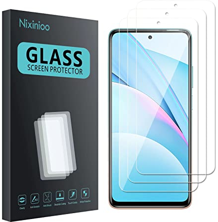 Nixinioo [3 Stück Schutzfolie Für Xiaomi Mi 10T Lite 5G, 9H Härte Schutzglas Panzerglasfolie [Fingerabdruck-ID unterstützen] [Kratzfest] HD Clear Displayschutzfolie