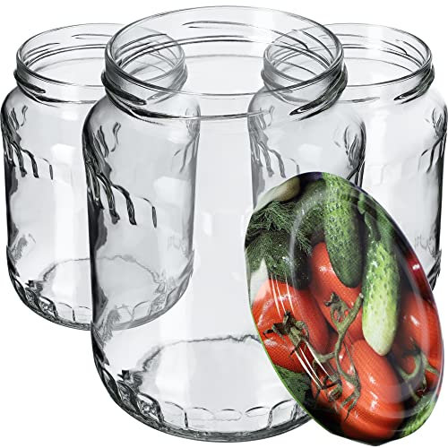 KADAX 16st Einmachgläser 720 ml, ideal zum Einkochen und Aufbewahren, Gläser mit Schraubverschluss, Einkochgläser mit Schraubdeckel, Twist Off to 82, Vorratsgläser zum Einlegen (Gemüse)