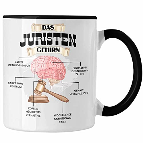 Trendation - Jura Tasse Lustiges Geschenk für Juristen Gesetz Spruch Becher Geburtstag Weihnachten Richter (Schwarz)