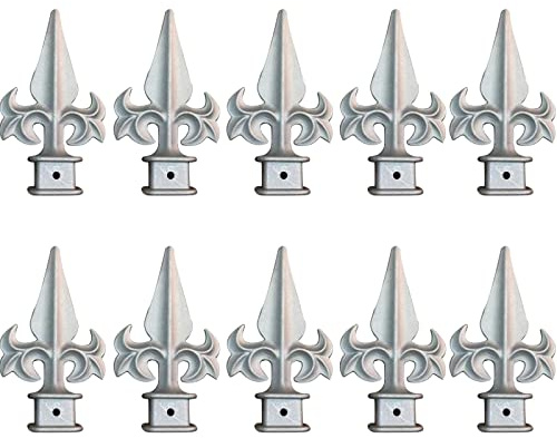 MFFIRE 10Pcs Fence Post Cap, Aluminium Alloy Cover Cap Weatherproof Fence Gate Wrought Iron Metal Gate Spear Post Cap 25X25mm