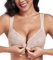 DotVol Damen Große Größen BH Vollschalen Ungepolster U-Rücken BH mit Breiten Trägern Floraler Spitze BH Soft Cup Bra(Beige,100D)