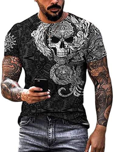 Herren 3D T-Shirt Druckten Grafik Kurzen Persönlichkeit Ärmeln Rundhalsausschnitt Beiläufige Kurze Ärmel Druck T-Shirts Rundhals T-Shirt Herren RG-001 6XL