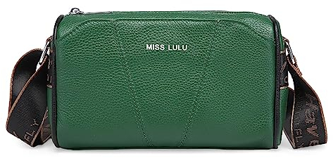 Miss Lulu borsa a tracolla da donna, grande capacità, in vera pelle, borsa a tracolla da donna con tracolla larga regolabile