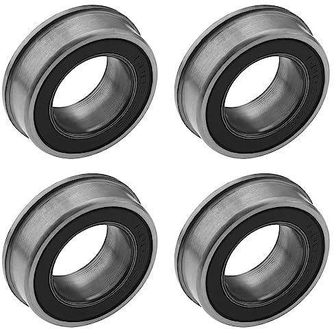 EMSea 4PCS F6003-20/2RS Flanged Deep Groove Ball Bearings 20x35x11mm ABEC-3 Double Sealed Bearings Chrome Steel for Household Applicances Garden Machinery