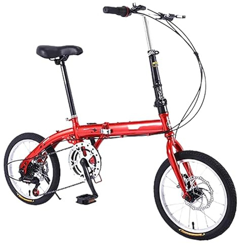 Kcolic Mini-Faltrad, 16 Zoll Leichtmetall Faltrad Für Die Stadt, Rahmen Aus Kohlenstoffstahl Mit Variabler Geschwindigkeit Und Faltbarem Kompaktfahrrad Für Erwachsene, Studenten B,16inch