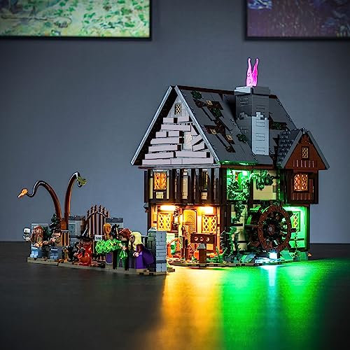 LocoLee Led Licht Set Kompatibel mit LEGO Hocus Pocus: The Sanderson Sisters Cottage, Led Beleuchtungs Set Compatible with LEGO 21341 Disney Hocus Pocus - Kein Modell (Standard Version)