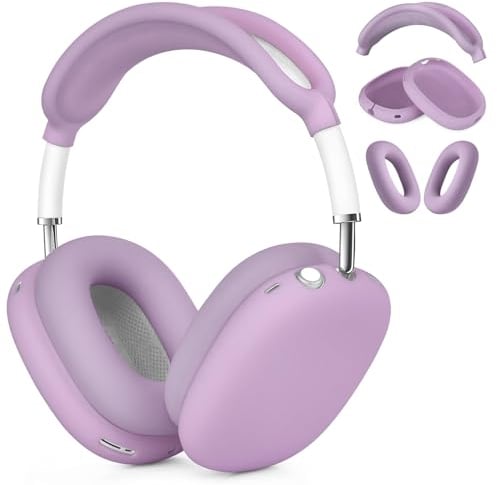 VISOOM Case für Airpods Max Kopfhörer, weiche Silikon Schutzhülle für Apple Airpod Max Zubehör Cases(Lila)