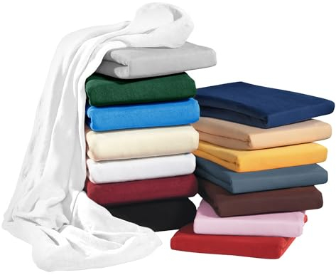 MALIKA® Spannbettlaken 140x200cm - 160x200cm Baumwolle Bettlaken Jersey Betttuch Spannbetttuch Laken - Matratzenhöhe bis 28 cm