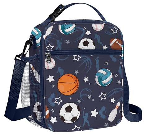 Clastyle Bolsa Termica Porta Alimentos Bebe Negro Bola, Bolsa Almuerzo Infantil Reutilizables con Correa, Bolsa Comida Niño para Viaje Picnic Guarderia