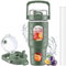 HYDRAGLAZIC 960 ml glass bottle with straw