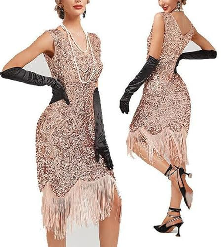 Robe Sexy Robe Cocktail Femme Chic Robe Paillette Femme Soiree Robe De Fete Femme Robe Femme Fermeture Eclair Dos Robe Fushia Femme Robe Femme De Ceremonie Robe Chic Femme Pour Mariage (Rose, S)