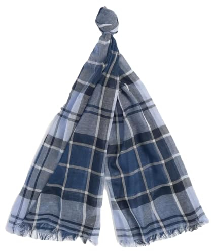 Barbour USC0315-TN22 Welton Tartan Summer Scarf CLASSIC BERWICK BLUE TARTAN