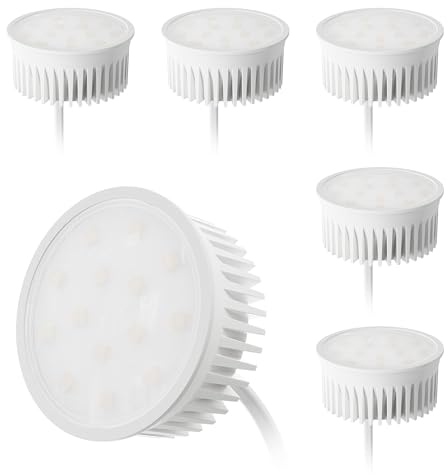 KYOTECH 6x Modulo LED Ultrapiatto ø50x23mm 5W 400LM AC220-240V Luce bianca naturale 4000K Sostituzione per MR16 GU10,120°per faretti da incasso a soffitto plafoniere