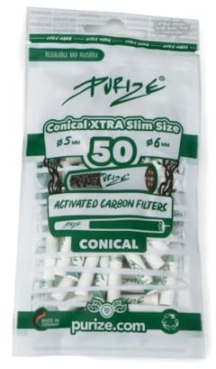 PURIZE®Aktivkohlefilter Conical XTRA Slim Size (50er Beutel)
