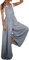 Geagodelia Tuta Donna Jeans Estate Salopette da Donna in Denim Casual Pantaloni Lunghi Tracolla Regolabile Jumpsuits Ragazza Regalo S-XXL (IT, Testo, XL, Regular, Regular, Grigio)