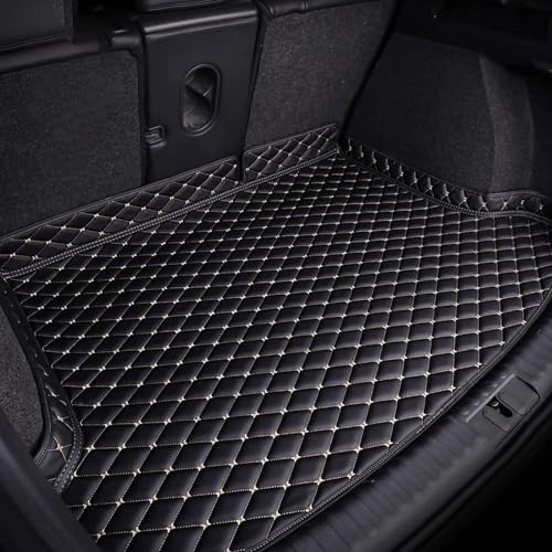 GTFFDERD Auto Kofferraummatte Für VW Golf Sportsvan 2014-2020, rutschfest Kofferraumwanne Kofferraum Schutzmatte Kofferraumschutz Interieur ZubehöR,Black-White