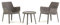 Set di 2 poltrone con tavolino basso da giardino esterno in polipropilene rinforzato con fibra di vetro, poltrone per piscina, poltrone per balcone ergonomiche - Betty (Set con tavolo Tortora)