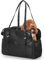 Lasaviin Hundetragetasche, modische Leder-Haustier-Tragetasche mit Taschen, von Fluggesellschaften zugelassen, weiche Seiten, für Welpen, Katzen, Hunde, Schwarz