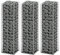 Iiaky Gabionen-Set 3-TLG. Verzinkter Draht 25×25×100 cm Verzinktes Eisen Gabione Gravel Grid Hochteich