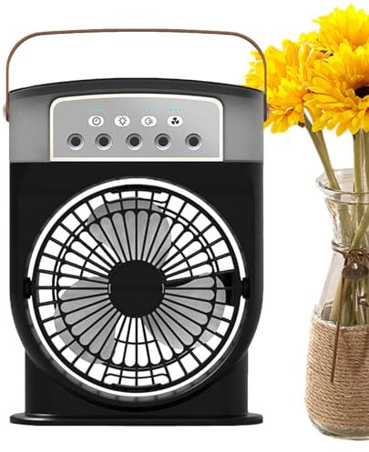 Ventilador con pulverizador de agua – Ventilador de mano con niebla de agua, ventilador de niebla personal portátil, ventilador de mano con niebla de agua de velocidad ajustable con niebla de agua,