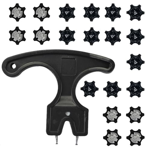 NIYATA Golf Spikes Set With Wrench - 20PCS Shoe Studs, Easy Installation Anti-Skid Cleats for Footjoy, Adidas, Nike - Cricket Spikes Replacement