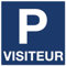 Parking Visiteur - Panneaux de Parking PVC 30 x 30 cm - Fixation au choix (Bleu)