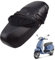 generisch Leder-sitzbezug Motorrad kompatibel mit Vespa Primavera 50 2014-Present,Roller sitzbankbezug,wasserdicht,regendicht,staubdicht und sonnenfest (Black)
