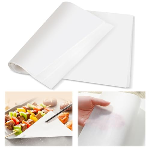 100 Blatt Brotpapier Weiß, Wachspapier für Lebensmittel, Wasserdicht | Öl Wachspapier für Lebensmittel, Butterbrotpapier, Fettdichtes Papier für Lebensmittel, Käse, Sandwich, Burger, Pommes