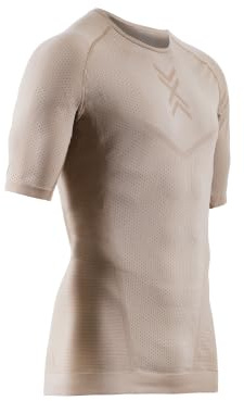 X-Bionic XCEED Run Shirt Short Sleeves für Herren - Hochleistungs-Laufshirt ideal für Training und Jogging - Erweiterte Wärmeregulierung und strapazierfähiges Design - Sand/Dunkelsand, M