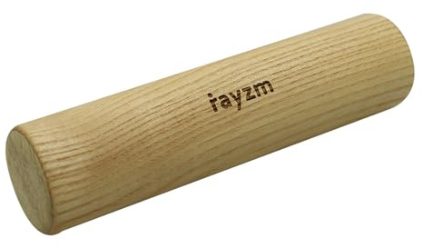rayzm Maracas Sand Hammer, 18cm Professional Hand Shaker, Solid Ash Wood Cylinder with Stainless Steel Beads, Warm Percussion Sound for Studio & Stage