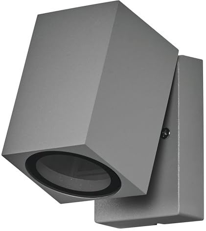 Osram Outdoor wall lamp Endura Classic Cube ADJ WALL, Silver, GU10 Socket (max 35W), can be Equipped with Normal or smart lamp, Adjustable Head, Protection IP44 | Endura Classic Cube, Outdoor Lanterns, Silver, Pack of 1