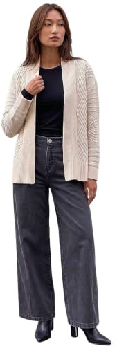 Roman Originals Textured Knit Cardigan for Women UK - Ladies Everyday Autumn Winter Comfy Soft Evening Vacation Work Party Night Out