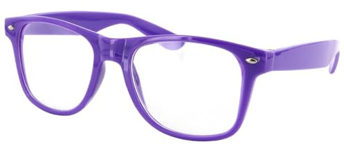 PartyMagix Nerd Brille Retro – Coole Brille für Damen & Herren mit klaren und verspiegelten Gläsern