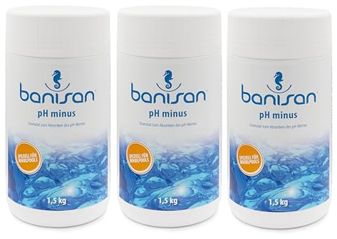 Banisan pH-Minus Granulat, Vorteils-Set 3x 1,5 kg, senkt den pH-Wert, Spezialprodukt für Whirlpools, schnelllöslich, ergiebig