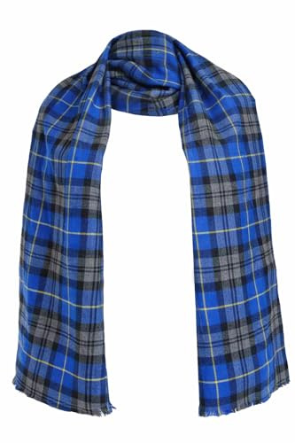Adults 58 Length Traditional Blue Hunting Tartan Scarf Burns Night Hogmamany Fancy Dress Costume Accessory