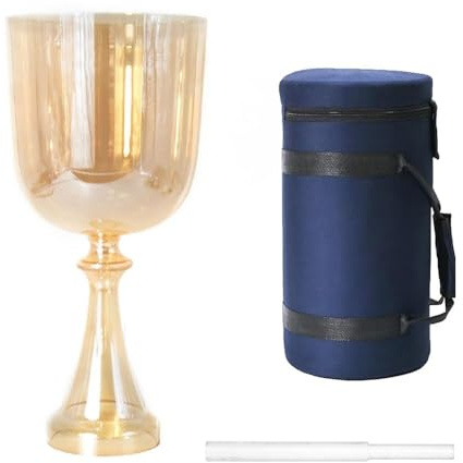 Clear Crystal Singing Bowl 432Hz with Carry Case - Meditation Bowl for Stress Relief, Yoga & Mindfulness Practice (F Note)