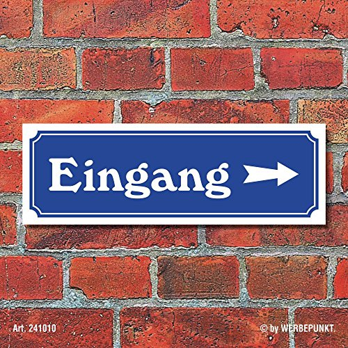 WERBEPUNKT. Schild im Straßenschild-Design Eingang rechts 30 x10 cm Alu-Verbund