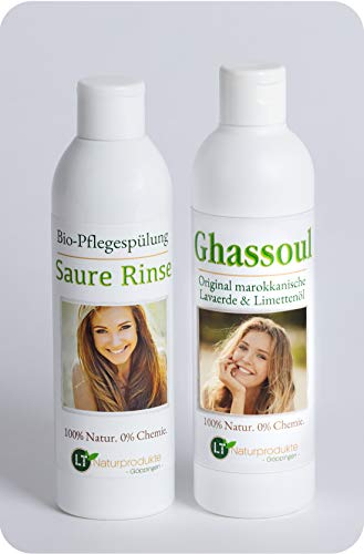 Lavaerde/Ghassoul-Haarpflegeset | 250 ml Wascherde Fertigmischung & 250 ml Bio-Conditioner | tensidfrei | silikonfrei | vegan