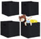 4er Set quadratische Filzkörbe, faltbar, mit 2 Trageöffnungen, schicke Regalkörbe, H x B x T: 30 x 30 x 30 cm, schwarz