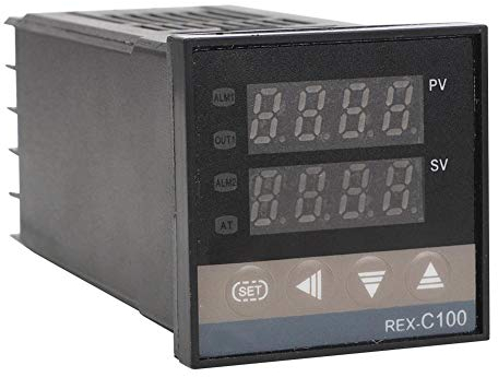 Termostato Temperatura 0 400 + Kit De Controlador De Temperatura Rex-C100, Akozon Regulador De Controlador De Termostato Led Digital Relé De Estado Sólido 40A con Sensor De Termopar K 0-400 ℃