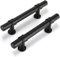 LONTAN 20 Black Kitchen Handles 128mm Black Cupboard Handles T-Shaped Dresser Drawer Pulls Vintage Wardrobe Bedroom Cabinet Door Pulls