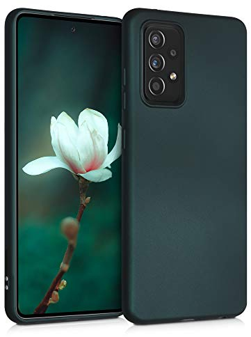 kwmobile Case kompatibel mit Samsung Galaxy A52 / A52 5G / A52s 5G Hülle - Schutzhülle aus Silikon metallisch schimmernd - Handyhülle Metallic Petrol