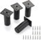 IGNPION 4Pcs 4'' Adjustable Furniture Feet,Aluminum Alloy Sofa Furniture Cabinet Riser DIY Furniture Replacement Legs for TV Cabinet Ottoman Sofa Cupboard, Black