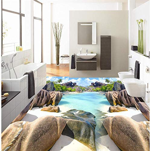 3D benutzerdefinierte benutzerdefinierte Bodenbelag hohe Farbe farbige Kieselsteine wasserdicht tragbare Badezimmerboden Malerei PVC-Tapete-430 * 300cm