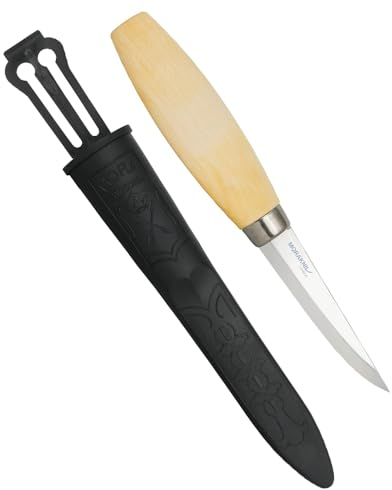 Mora Kerbschnitzmesser, nicht-rostfreier Carbonstahl, Birkenholzgriff, Nr. 106C, 14030