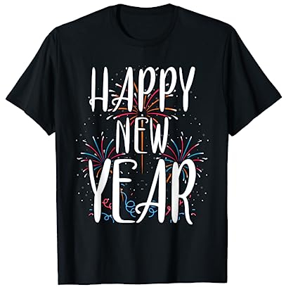 NYE Fireworks Silvester Konfetti Happy New Year T-Shirt